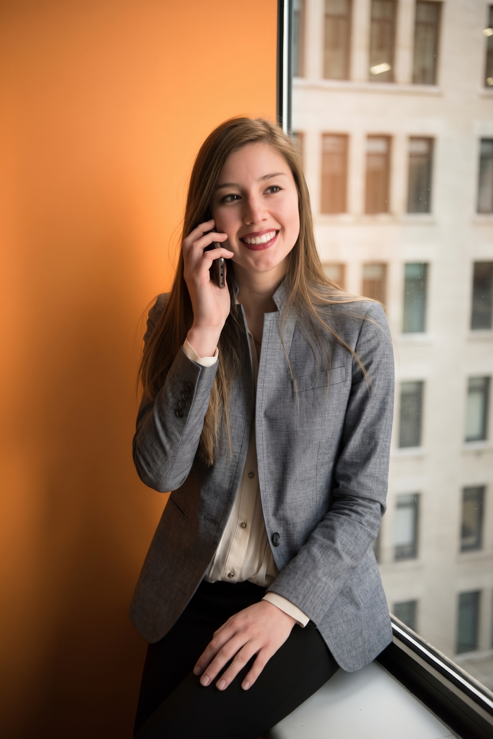 Recruiter talking on a phone